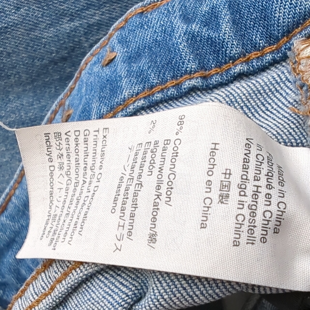 Madewell Distressed The High Rise Slim Boyfriend Raw Hem Blue Jean Size 25 - Picture 4 of 7
